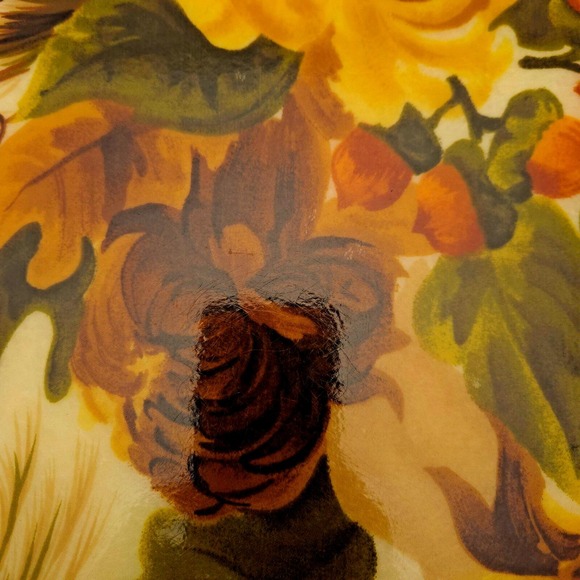 Vintage 60s LARGE 21"x16" MCM Mid Century Vintage Fiberglass Floral Tray serving - Picture 15 of 16